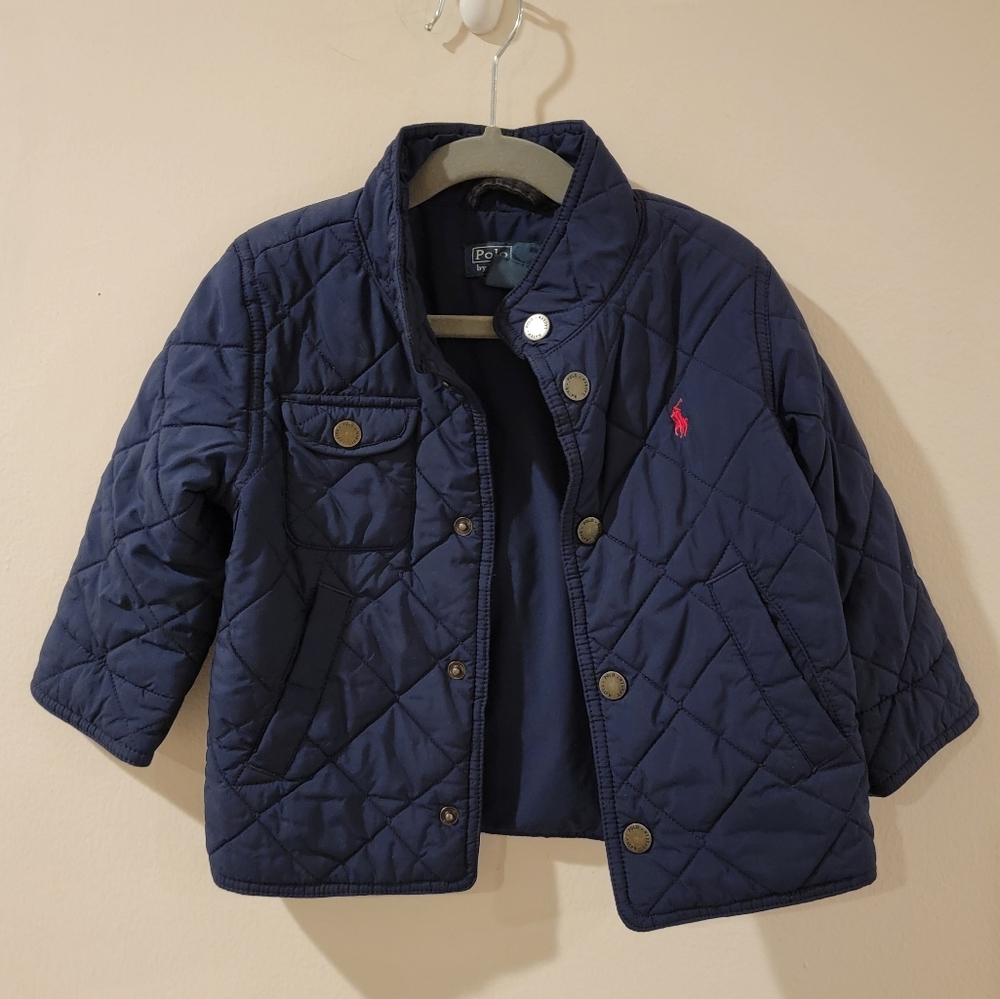 Polo Ralph Lauren Navy Trench jacket size 24 months puffer equestrian